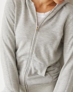 MONROW Softfleece Zip Up Hoody HEATHERGREY Sale